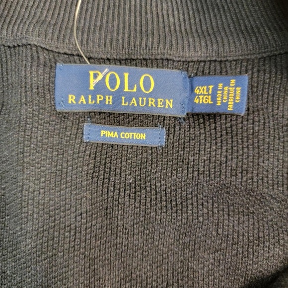 Polo Ralph Lauren Men's Navy Blue 100% Pima Cotton Sweater Size 4XLT - Picture 4 of 8